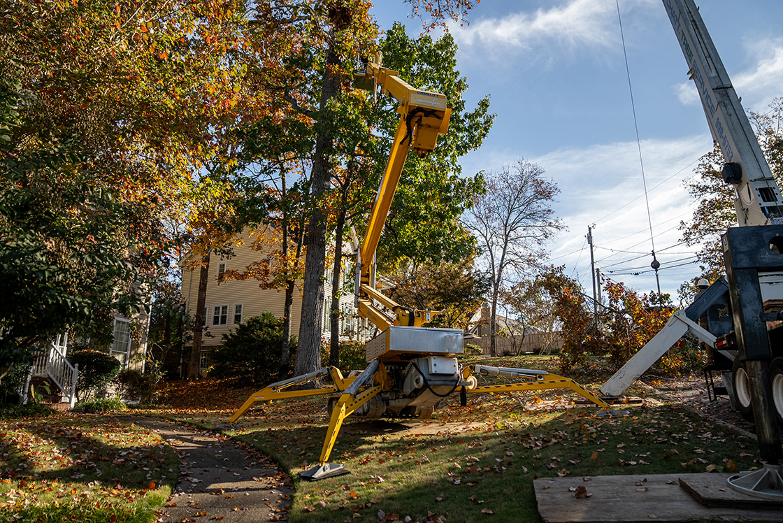 Chattanooga Tree Service's Tracked Lift in action Chattanooga Tree Service's Tracked Lift in action